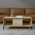 Salontafel in grijs Sonoma met bewerkt hout en industriële uitstraling - Sonoma eiken / 1 - Salontafels