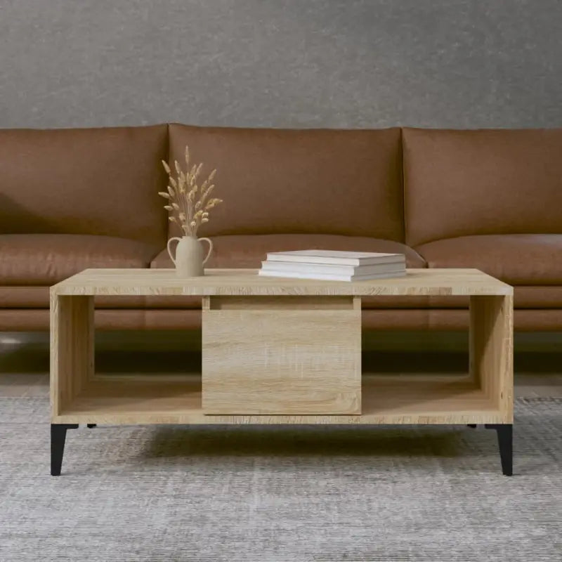 Salontafel in grijs Sonoma met bewerkt hout en industriële uitstraling - Sonoma eiken / 1 - Salontafels