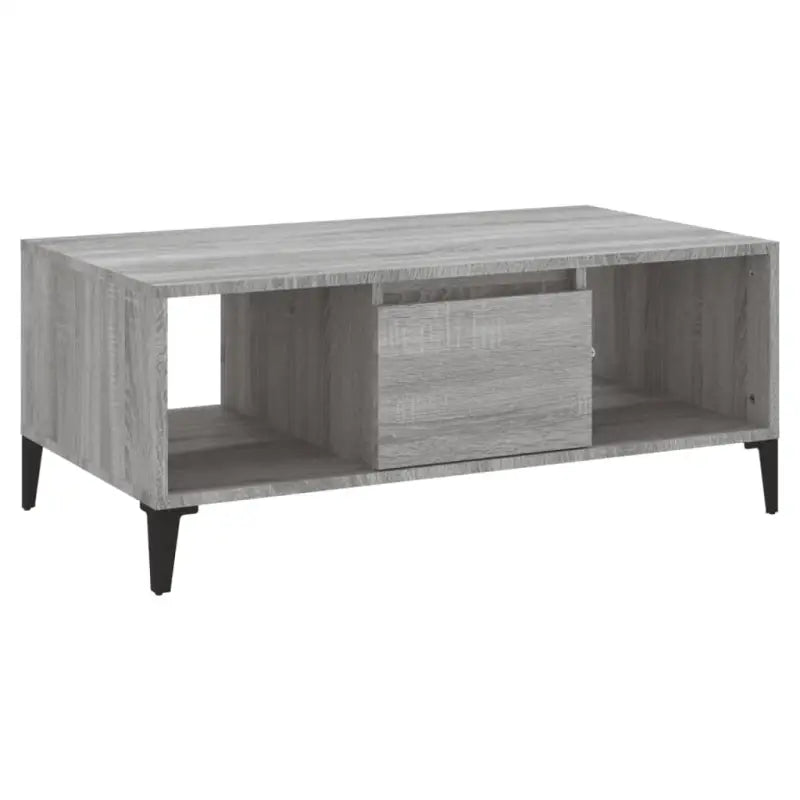Salontafel in grijs Sonoma met bewerkt hout en industriële uitstraling - Salontafels