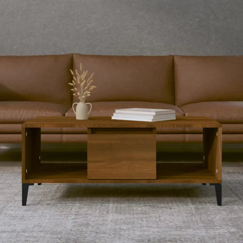 Salontafel in grijs Sonoma met bewerkt hout en industriële uitstraling - bruin eikenkleur / 1 - Salontafels