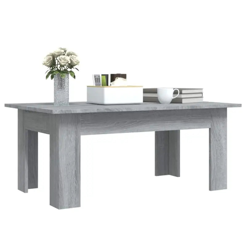 Salontafel in grijs sonoma met bewerkt hout voor een moderne uitstraling - Salontafels
