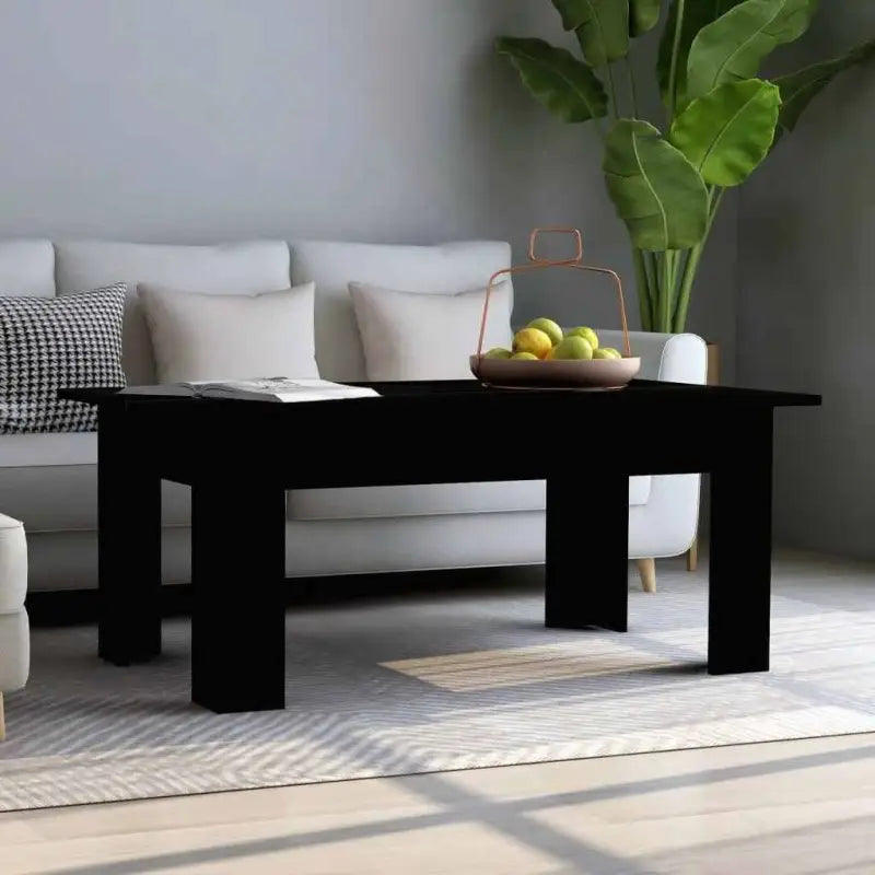 Salontafel in grijs sonoma met bewerkt hout voor een moderne uitstraling - Zwart / 100 x 60 x 42 cm / 1 - Salontafels