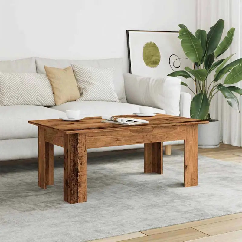 Salontafel in grijs sonoma met bewerkt hout voor een moderne uitstraling - Oud hout / 100 x 60 x 42 cm / 1 - Salontafels