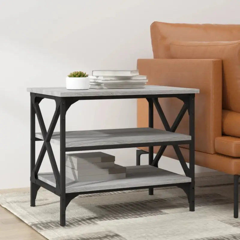 Salontafel in Grijs Sonoma met bewerkt hout voor industriële stijl - Salontafels