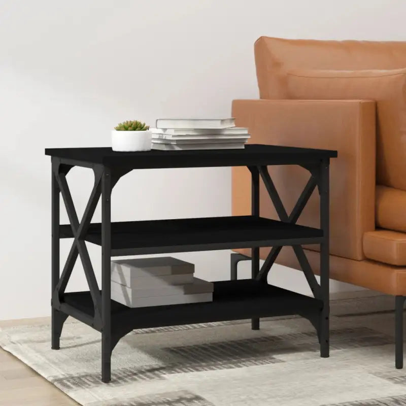 Salontafel in Grijs Sonoma met bewerkt hout voor industriële stijl - Zwart / 1 - Salontafels