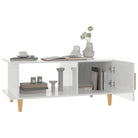 Salontafel in hoogglans wit met bewerkt hout voor een elegante woonkamer - Salontafels