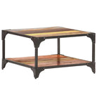 Salontafel in vintage stijl van massief ruw mangohout - 60 x 60 x 35 cm / 1 / massief gerecycled hout - Salontafels