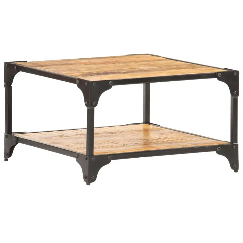 Salontafel in vintage stijl van massief ruw mangohout - 60 x 60 x 35 cm / 1 / massief mangohout - Salontafels