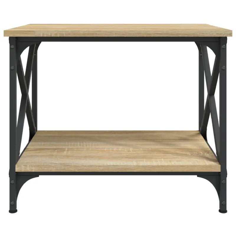 Salontafel met bewerkt hout en aanpasbare poten voor industriële stijl - Salontafels