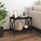 Salontafel met bewerkt hout en aanpasbare poten voor industriële stijl - Zwart / 1 - Salontafels