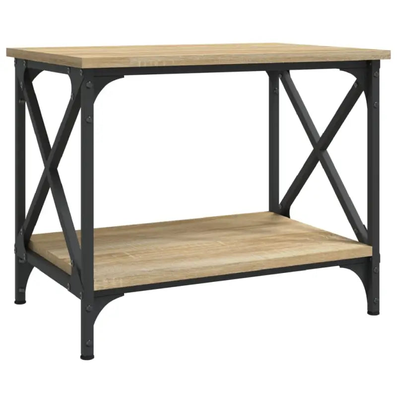 Salontafel met bewerkt hout en aanpasbare poten voor industriële stijl - Salontafels