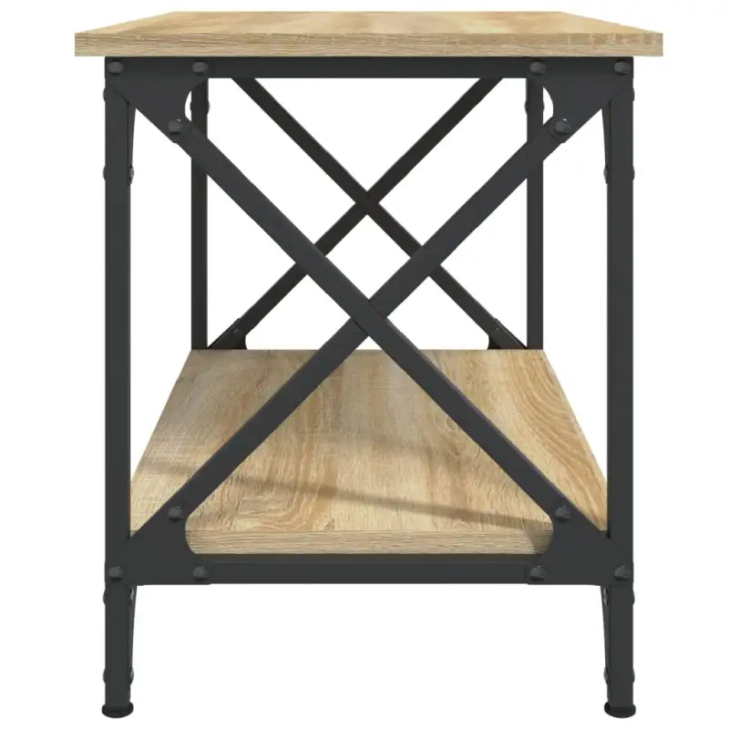 Salontafel met bewerkt hout en aanpasbare poten voor industriële stijl - Salontafels