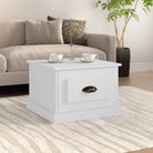 Salontafel met bewerkt hout en hoogglans wit voor een unieke uitstraling - Wit / 1 - Salontafels