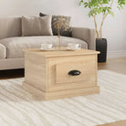 Salontafel met bewerkt hout en hoogglans wit voor een unieke uitstraling - Sonoma eiken / 1 - Salontafels