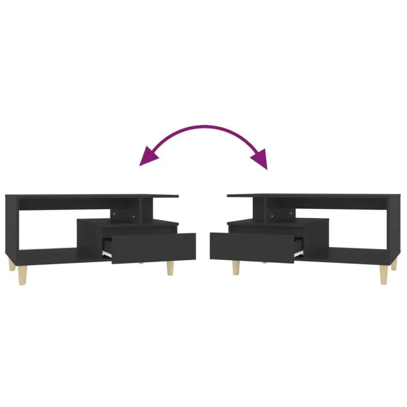 Salontafel met bewerkt hout en houten poten voor een unieke uitstraling - Salontafels
