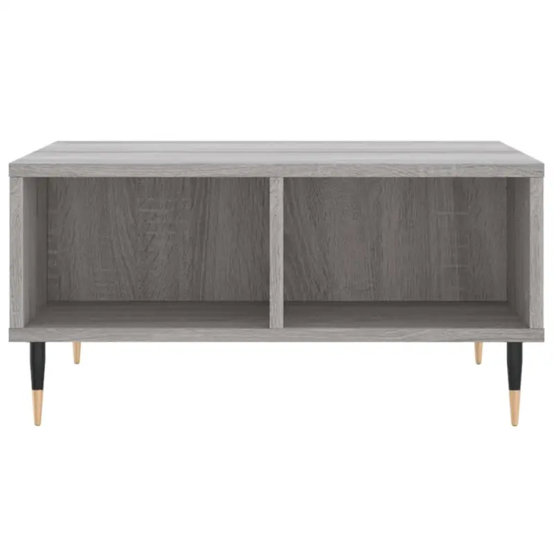 Salontafel met bewerkt hout en ijzeren poten in Grijs Sonoma - Salontafels