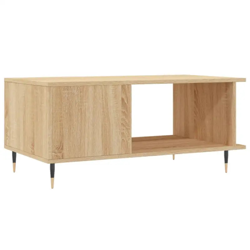 Salontafel met bewerkt hout en ijzeren poten voor een elegante woonkamer - Salontafels