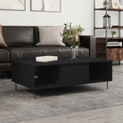 Salontafel met bewerkt hout en ijzeren poten voor een stijlvolle woonkamer - Zwart / 1 - Salontafels