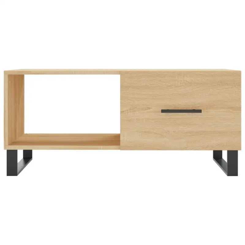 Salontafel met bewerkt hout en ijzeren poten voor een stijlvolle woonkamer - Salontafels