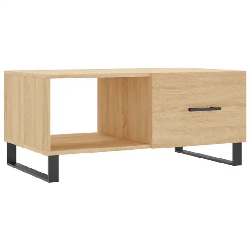 Salontafel met bewerkt hout en ijzeren poten voor een stijlvolle woonkamer - Salontafels