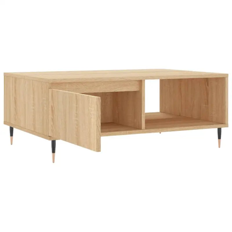 Salontafel met bewerkt hout en ijzeren poten voor stijl en functionaliteit - Salontafels