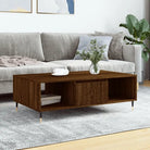 Salontafel met bewerkt hout en ijzeren poten voor stijl en functionaliteit - bruin eikenkleur / 1 - Salontafels