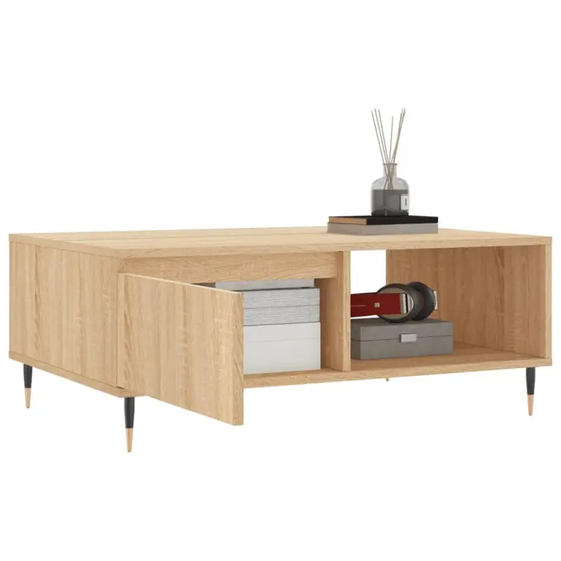 Salontafel met bewerkt hout en ijzeren poten voor stijl en functionaliteit - Salontafels