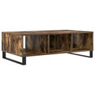 Salontafel met bewerkt hout en ijzeren poten voor stijl en functionaliteit - Salontafels
