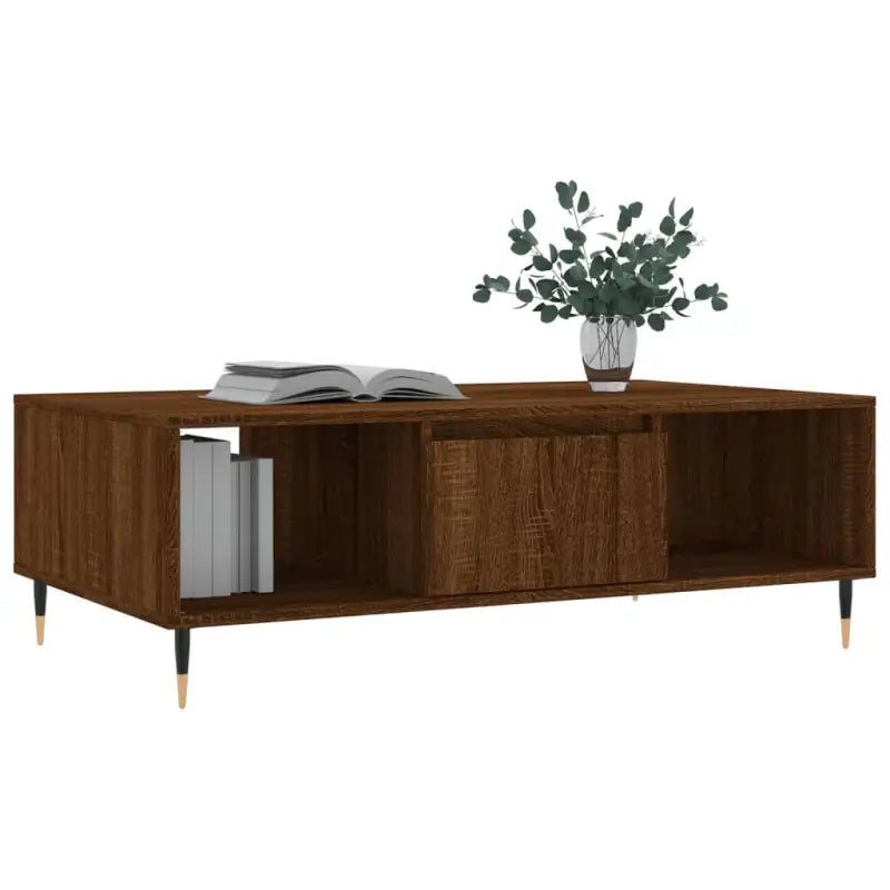Salontafel met bewerkt hout en ijzeren poten voor stijl en functionaliteit - Salontafels