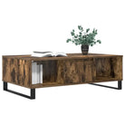 Salontafel met bewerkt hout en ijzeren poten voor stijl en functionaliteit - Salontafels
