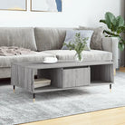 Salontafel met bewerkt hout en ijzeren poten voor stijl en functionaliteit - Grijs sonoma / 1 - Salontafels