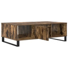 Salontafel met bewerkt hout en ijzeren poten voor stijl en functionaliteit - Salontafels