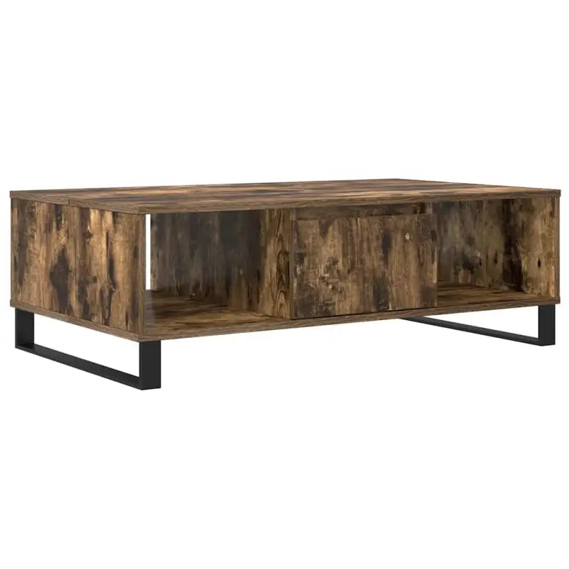 Salontafel met bewerkt hout en ijzeren poten voor stijl en functionaliteit - Salontafels
