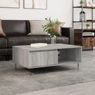 Salontafel met bewerkt hout en ijzeren poten voor uitstraling - Grijs sonoma / 1 - Salontafels
