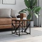 Salontafel met bewerkt hout en metalen frame met verstelbare poten - Salontafels