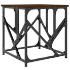 Salontafel met bewerkt hout en metalen frame met verstelbare poten - Salontafels