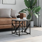 Salontafel met bewerkt hout en metalen frame met verstelbare poten - Grijs sonoma / 45 x 45 x 47.5 cm / 1 - Salontafels