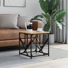 Salontafel met bewerkt hout en metalen frame met verstelbare poten - Sonoma eiken / 45 x 45 x 47.5 cm / 1 - Salontafels