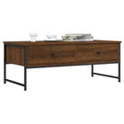 Salontafel met bewerkt hout en metalen frame voor binnen handbereik - bruin eikenkleur / 1 - Salontafels