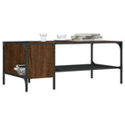 Salontafel met bewerkt hout en metalen frame voor binnen handbereik - bruin eikenkleur / 1 - Salontafels