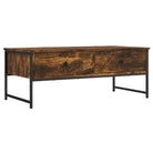 Salontafel met bewerkt hout en metalen frame voor binnen handbereik - Salontafels