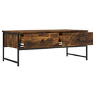 Salontafel met bewerkt hout en metalen frame voor binnen handbereik - Salontafels