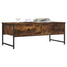 Salontafel met bewerkt hout en metalen frame voor binnen handbereik - Gerookt eiken / 1 - Salontafels