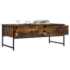 Salontafel met bewerkt hout en metalen frame voor binnen handbereik - Salontafels