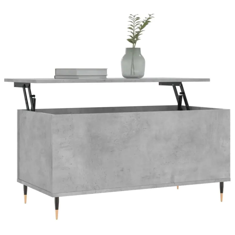 Salontafel met bewerkt hout en metalen poten met lift-top functie - Salontafels