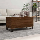 Salontafel met bewerkt hout en metalen poten met lift-top functie - bruin eikenkleur / 1 - Salontafels