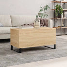 Salontafel met bewerkt hout en metalen poten met lift-top functie - Sonoma eiken / 1 - Salontafels