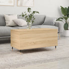 Salontafel met bewerkt hout en metalen poten met lift-top functie - Sonoma eiken / 1 - Salontafels