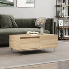 Salontafel met bewerkt hout en metalen poten voor een elegante woonkamer - Sonoma eiken / 1 - Salontafels