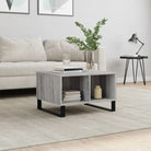 Salontafel met bewerkt hout en metalen poten voor een elegante woonkamer - Grijs sonoma / 1 - Salontafels
